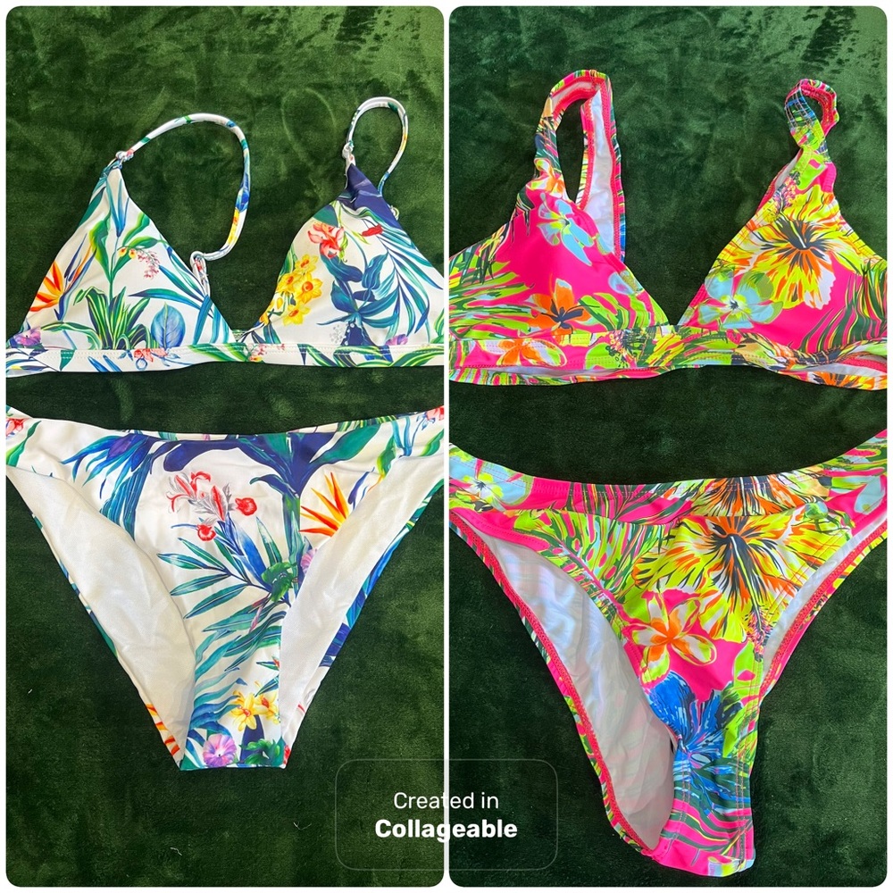 2 Tropical Floral Swim Sets